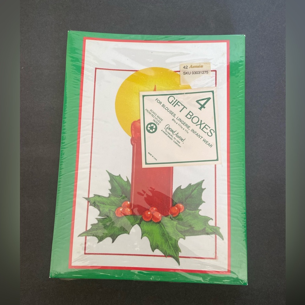 4 Vintage Christmas holiday winter gift boxes a paper magic company
